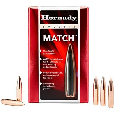 MATCH 22 CALIBER (0.224") HOLLOW POINT BOAT TAIL BULLETS 090255227963