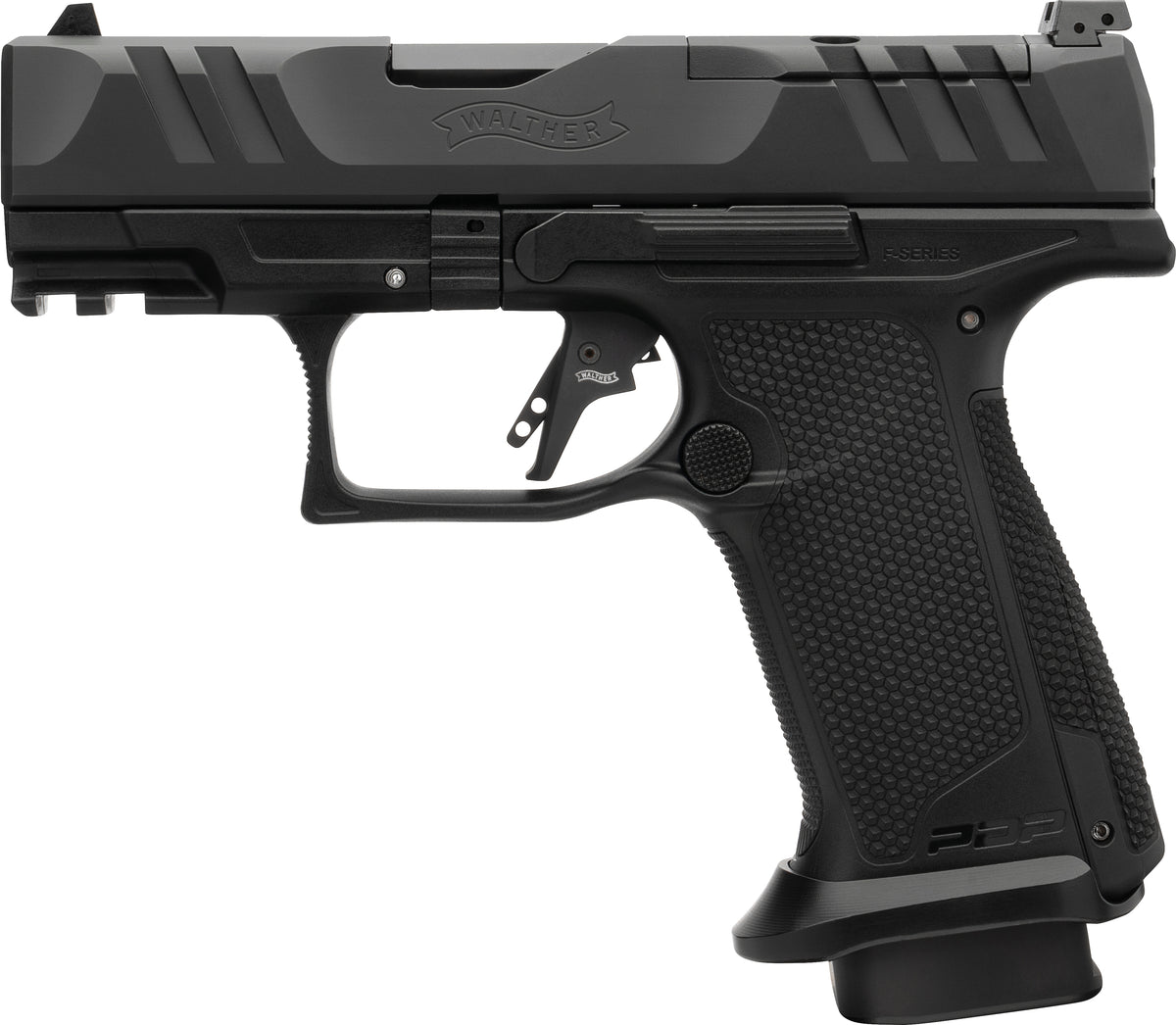 Walther Arms 4796064 PDP F-Series Pro 9mm Luger 10+1 3.50" Black Steel Barrel, Black Serrated/Optic Ready Steel Slide, Black Polymer Frame w/Picatinny Rail, Medium Backstrap Grip