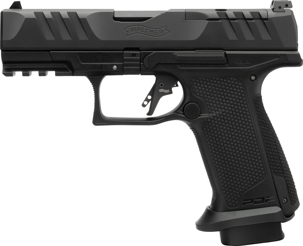 Walther Arms 4796065 PDP F-Series Pro 9mm Luger 10+1 4" Black Steel Barrel, Black Serrated/Optic Ready Steel Slide, Black Polymer Frame w/Picatinny Rail, Medium Backstrap Grip