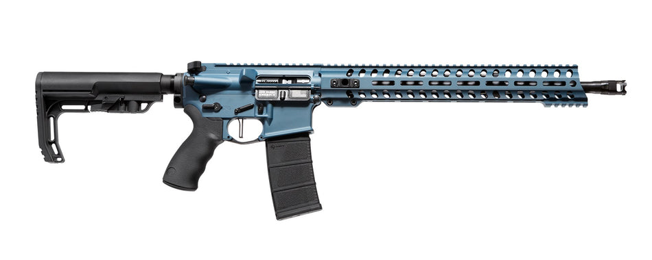 Patriot Ordnance Factory 01580 Wonder 5.56x45mm NATO 16.50" 30+1 Blue Titanium Cerakote 6 Position MFT Minimalist Stock