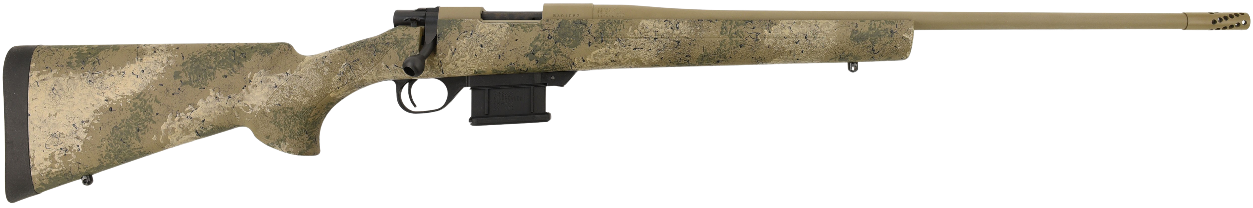 Howa HMFN762HBPR 1500 Fence Line 7.62x39mm 5+1 20" Burnt Bronze Cerakote Heavy Threaded Barrel, Burnt Bronze Cerakote Aluminum Drilled & Tapped Receiver, Prairie Reaper Camo Fixed Synthetic Stock, Rig