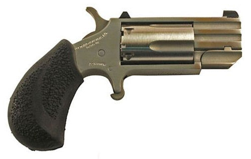 North American Arms PUGT Pug 22 WMR 5 Shot 1" Stainless Steel Barrel, Frame & Cylinder, Black Pebbled Rubber Grip, Exposed Hammer