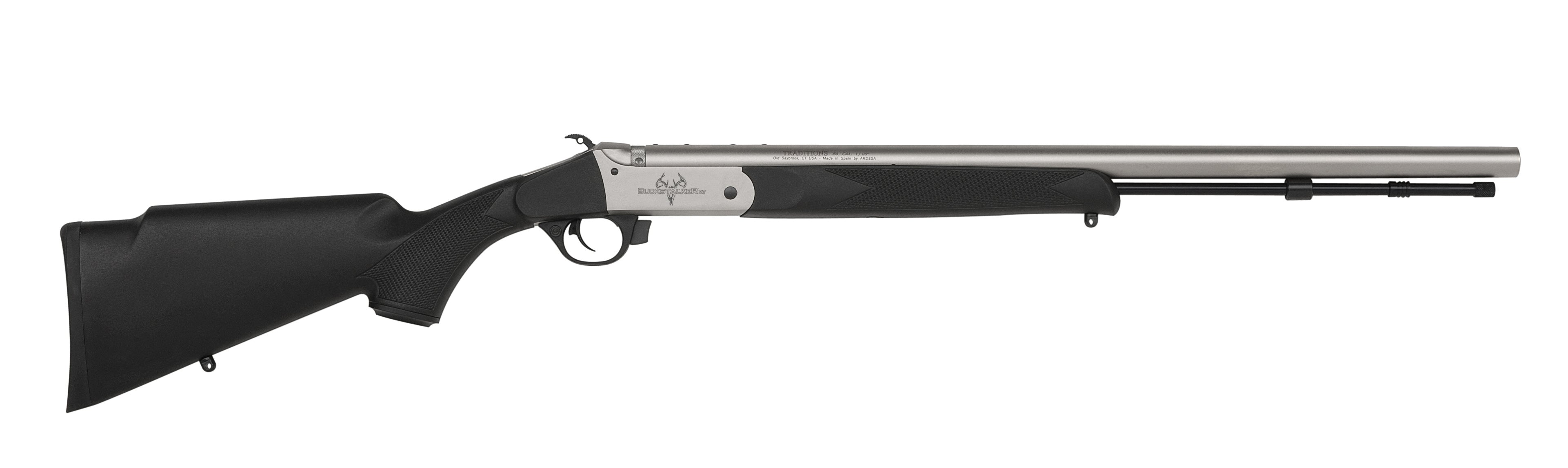 Traditions R72110840 Buckstalker XT 50 Cal 209 Primer 24" Stainless Cerakote Black Synthetic Stock