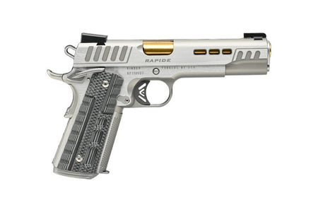 Kimber Mfg.,inc 3000420CA Rapide Dawn (CA) (MA) 9mm 9+1 5" KimPro Silver Front and Rear Serrations Stainless Steel Slide Gray/black Rapide G10 Grip