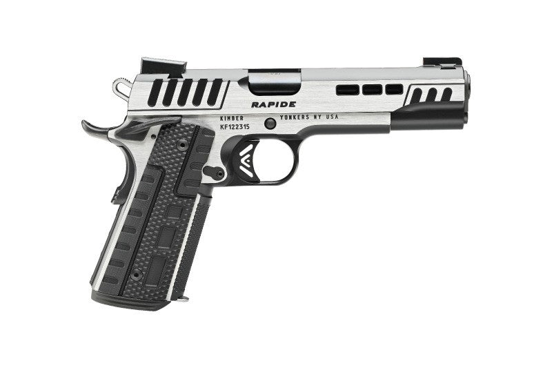 Kimber Mfg.,inc 3000425 Rapide Scorpius 45ACP 8+1 5" Black KimPro II w/ Brush Polished Flats Stainless Steel Slide G10 Grip