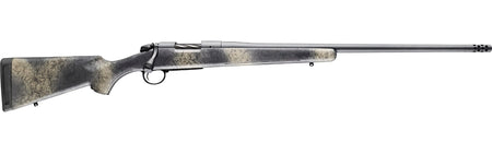 Bergara Rifles B14LM5113 B-14 Wilderness Ridge 7mm PRC 3+1 22" Threaded, Sniper Gray Cerakote Barrel/Rec, SoftTouch Woodland Camo Synthetic Stock, Omni Muzzle Brake