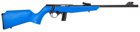 Rossi RB22 Compact 22 LR 10+1, 16" Matte Black Button Rifled Free Floating Steel Barrel, Matte Black Stainless Steel Receiver, Blue Monte Carlo Stock, Right Hand