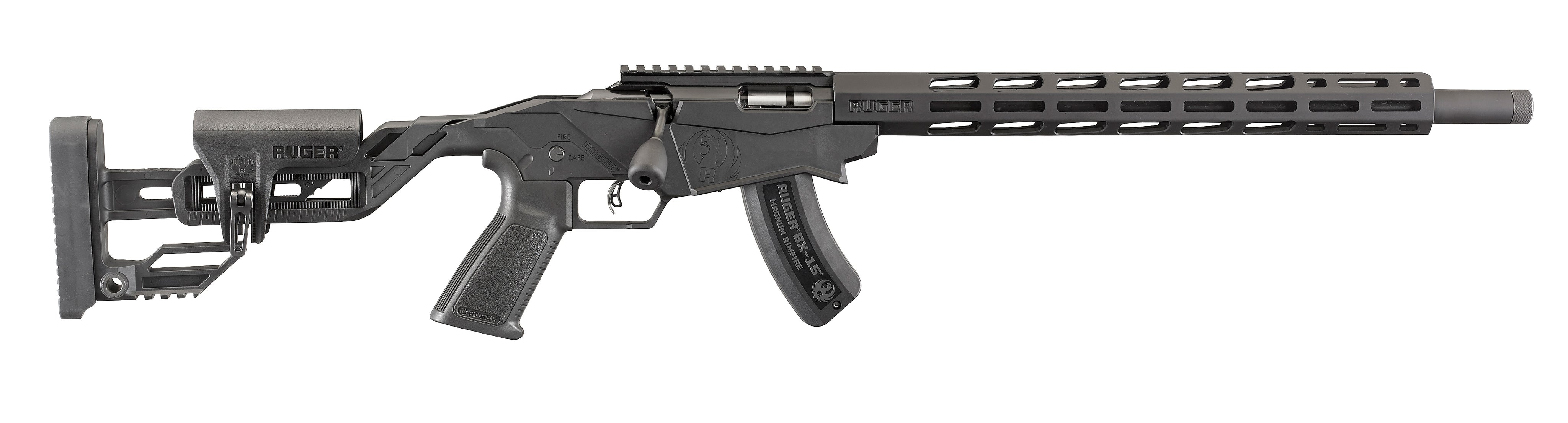 Ruger 8404 Precision Rimfire 22 WMR 15+1 18" Threaded Barrel, Hard Coat Anodized Finish, 15" Free-Float Handguards w/M-Lok Slots, Synthetic Adjustable Quick-Fit Precision Rimfire Stock, Black Polymer