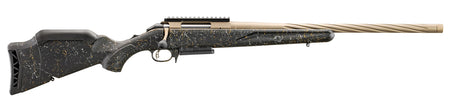 Ruger 56900 American II Prairie Full Size 300 Win Mag 3+1 24" Smoked Bronze Cerakote Spiral Fluted Threaded Barrel & Alloy Steel Receiver w/Picatinny Rail, Black Splatter Adj LOP Synthetic Stock