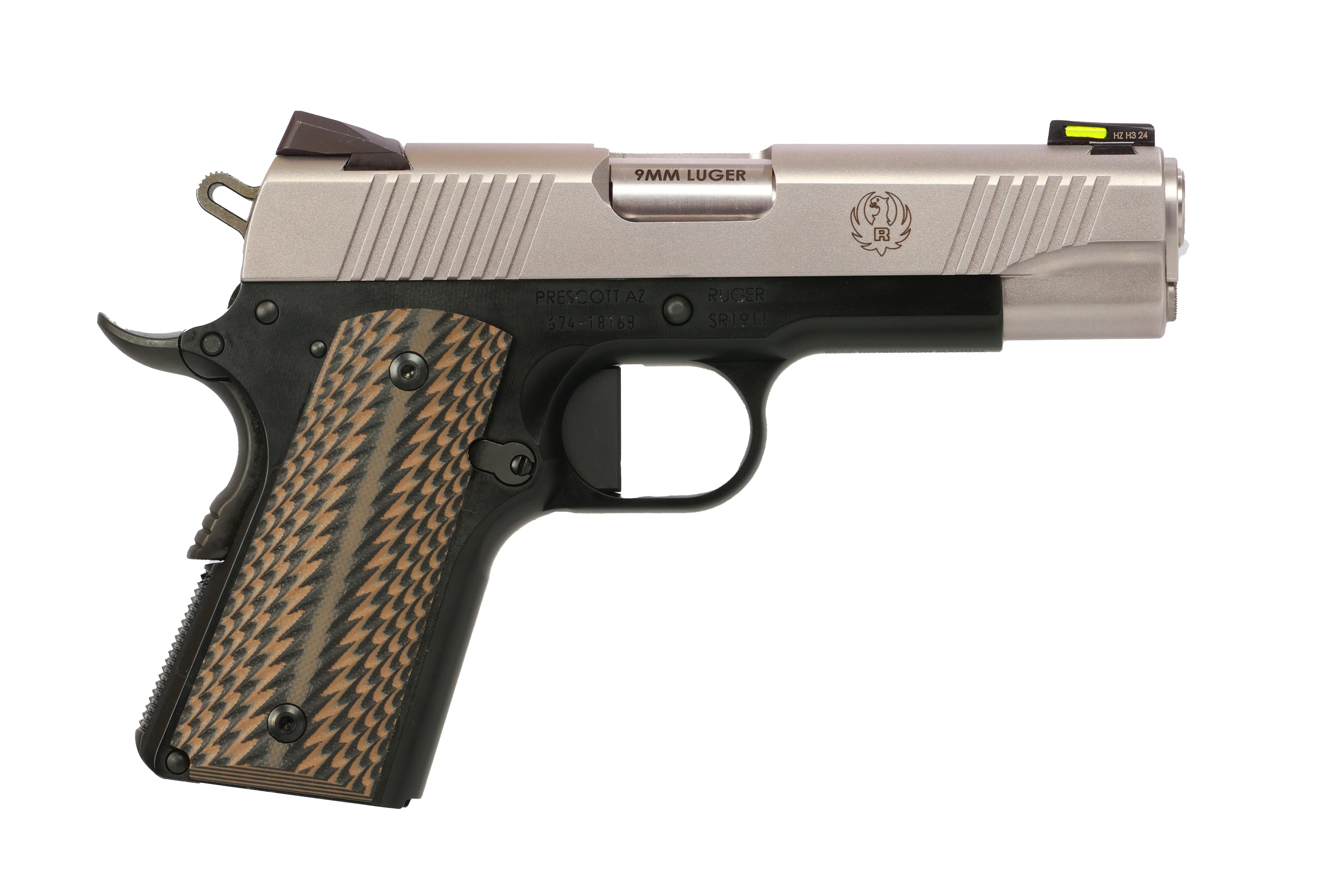SR1911 9MM BLK/ALUM 4.25" 7+1# 6798 | G10 DESERT BROWN GRIPS
