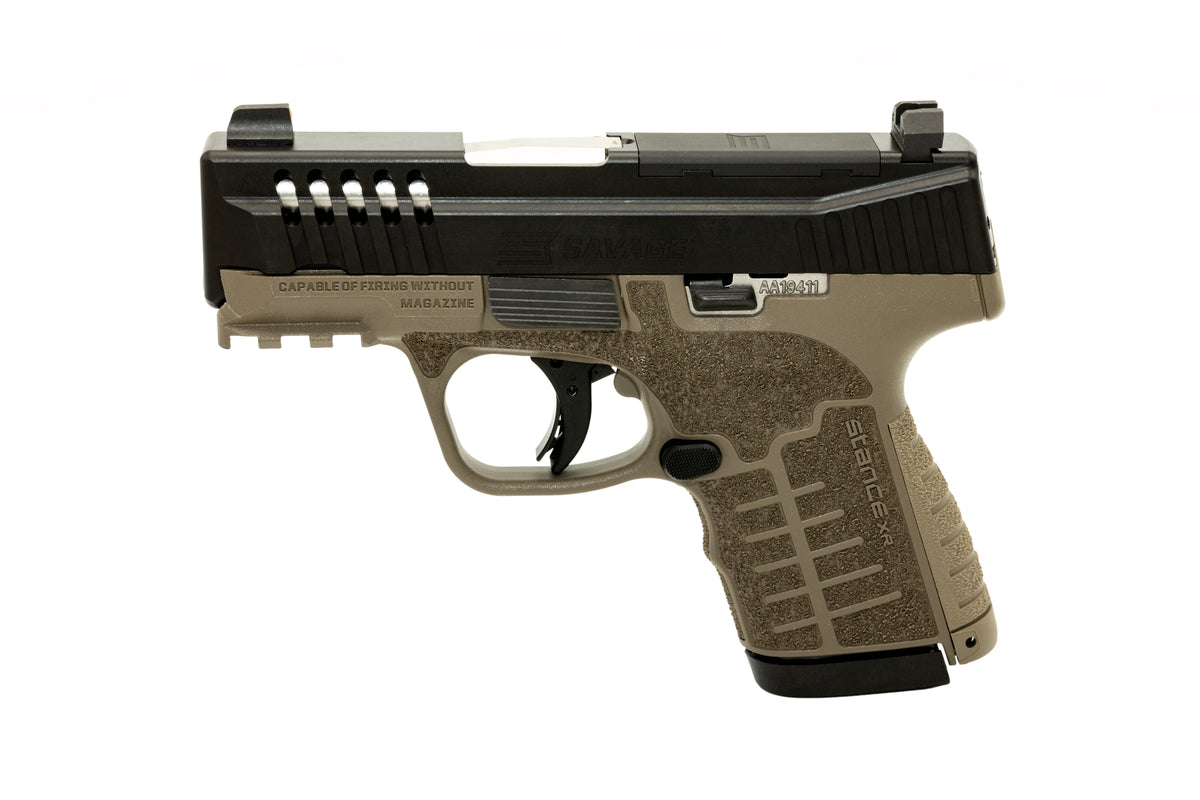 Savage Arms 67065 Stance XR 9mm 13+1 3.20" Natural Black Nitride Ported Stainless Steel Slide FDE Glass Filled Nylon Grip Ambidextrous