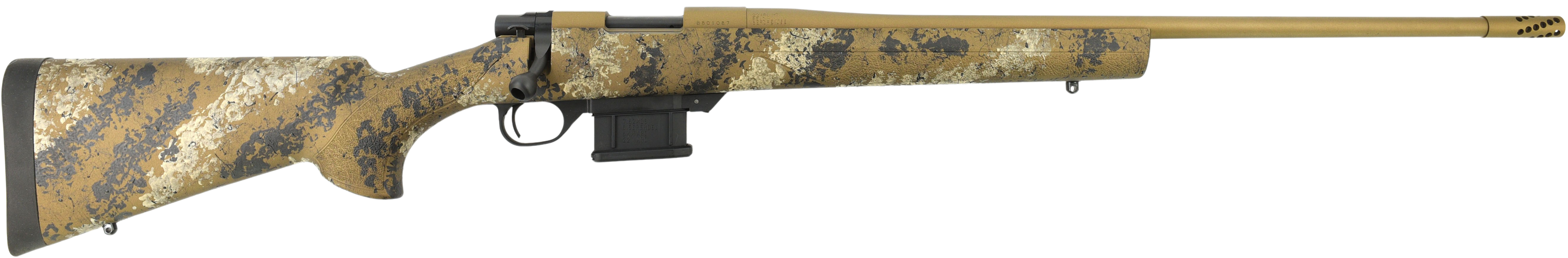 Howa HMFN65GRSE 1500 Fence Line 6.5 Grendel 5+1 22" Flat Dark Earth Cerakote Threaded Barrel, Flat Dark Earth Cerakote Aluminum Drilled & Tapped Receiver, Scorched Earth Camo Fixed Synthetic Stock, Ri