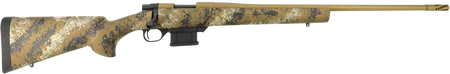 Howa HMFN22ARCSE 1500 Fence Line 22 ARC 5+1 22" Flat Dark Earth Cerakote Threaded Barrel, Flat Dark Earth Cerakote Aluminum Drilled & Tapped Receiver, Scorched Earth Camo Fixed Synthetic Stock, Right