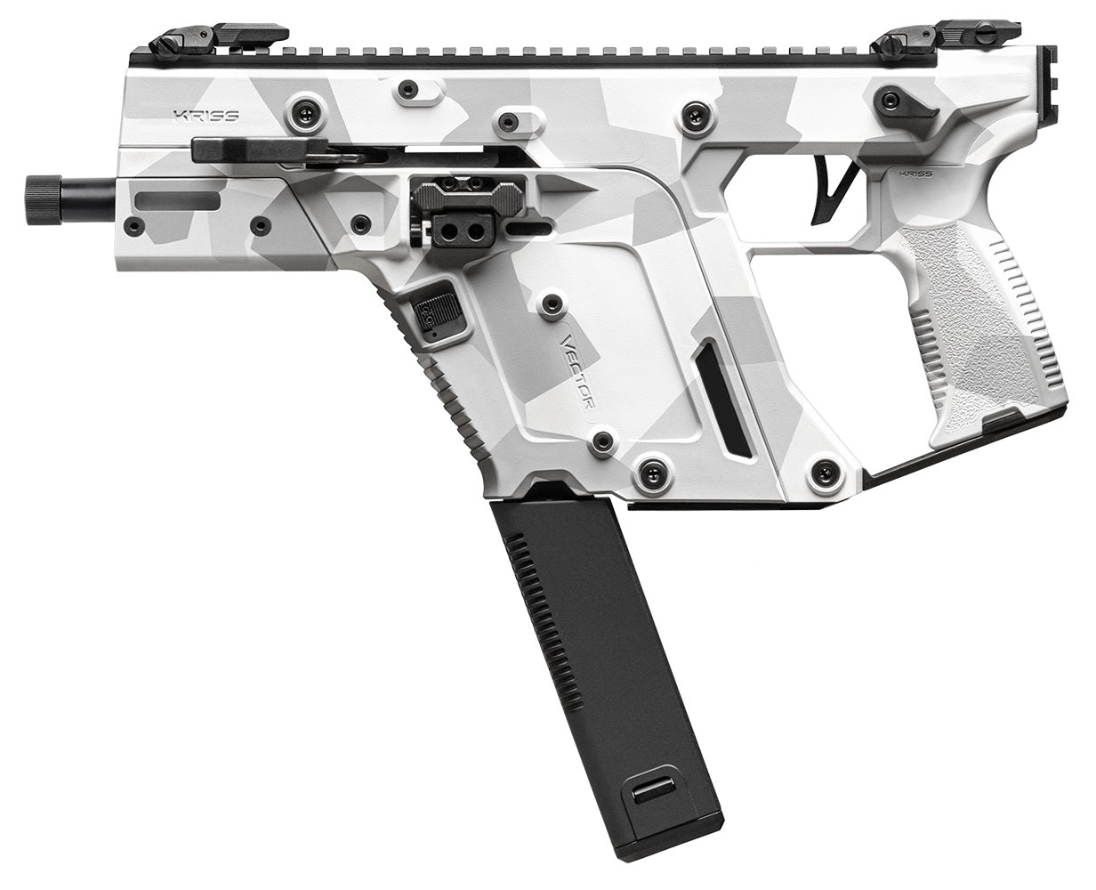 Kriss USA KV103PAD00 Vector SDP Gen3 10mm Auto 33+1 5.50" Black Nitride Threaded Barrel, Arctic Delta Cerakote Receiver w/Picatinny Rail, Rear Picatinny Rail, M-LOK Handguard, White Polymer Grip