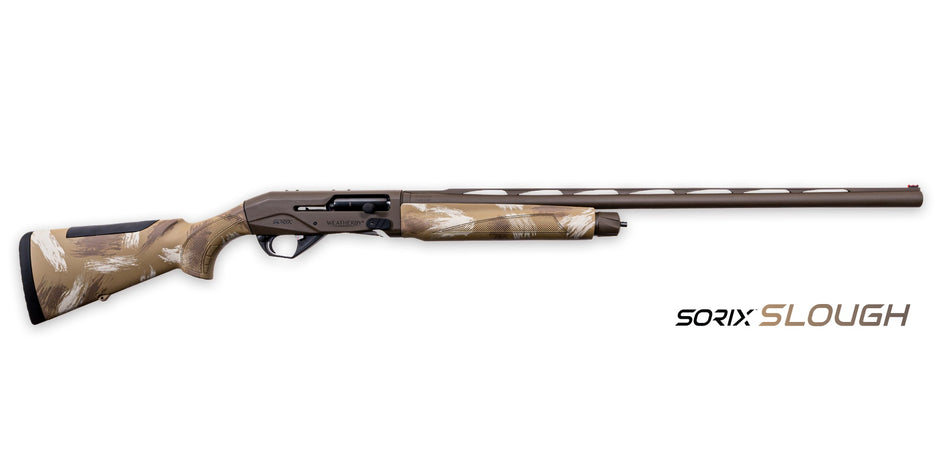 Weatherby XSL1228MAG Sorix Full Size 12 Gauge Semi-Auto 3" 2+1 28" Burnt Bronze Cerakote Vent Rib Barrel & Drilled & Tapped Steel Receiver, Slough Camo Synthetic Stock w/Adj Shim, Ambidextrous