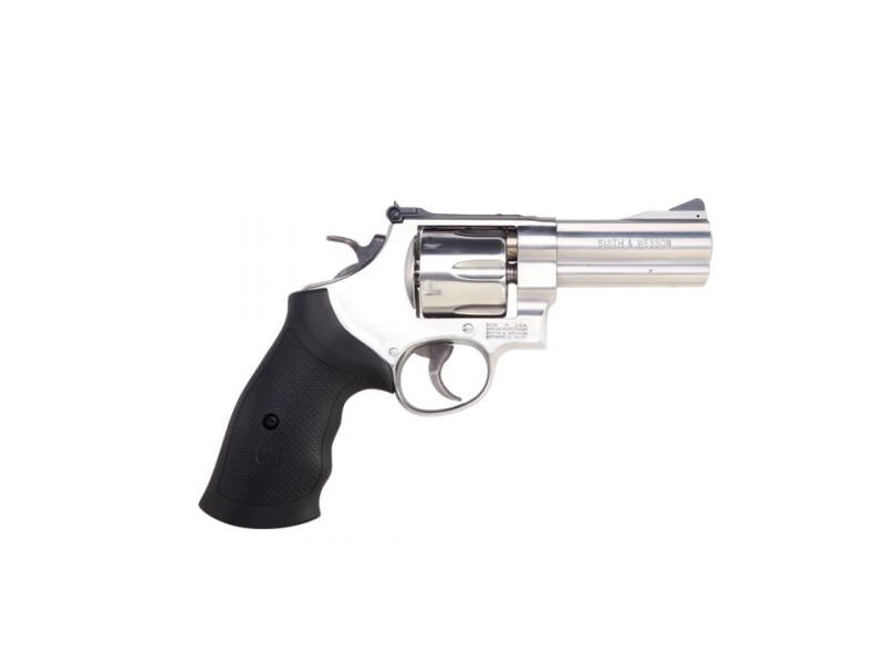 Smith & Wesson 12463 Model 610 N-Frame 10mm Auto/40 S&W 6 Shot 4" Stainless Steel Barrel, Cylinder & Frame, Black Finger Grooved Grip, Internal Lock Safety, Exposed Hammer