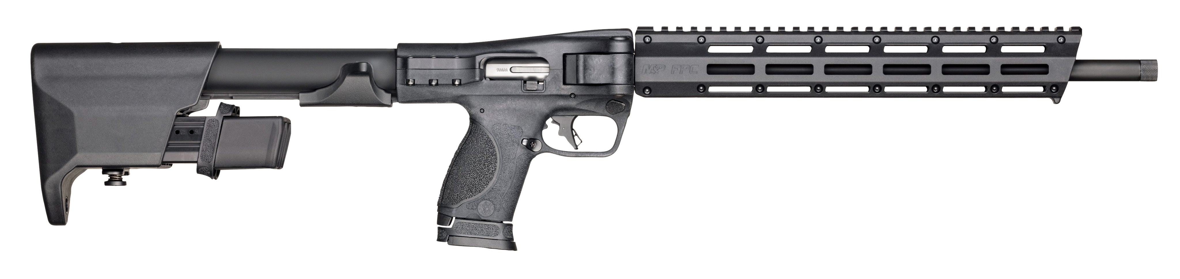 Smith & Wesson 12575 M&P FPC 9mm Luger 17+1/23+1 (3) 16.25" Steel Barrel, Black Anodized Receiver, Adjustable Black Stock, M-LOK Slots w/Picatinny Style Rail Black Polymer Grip