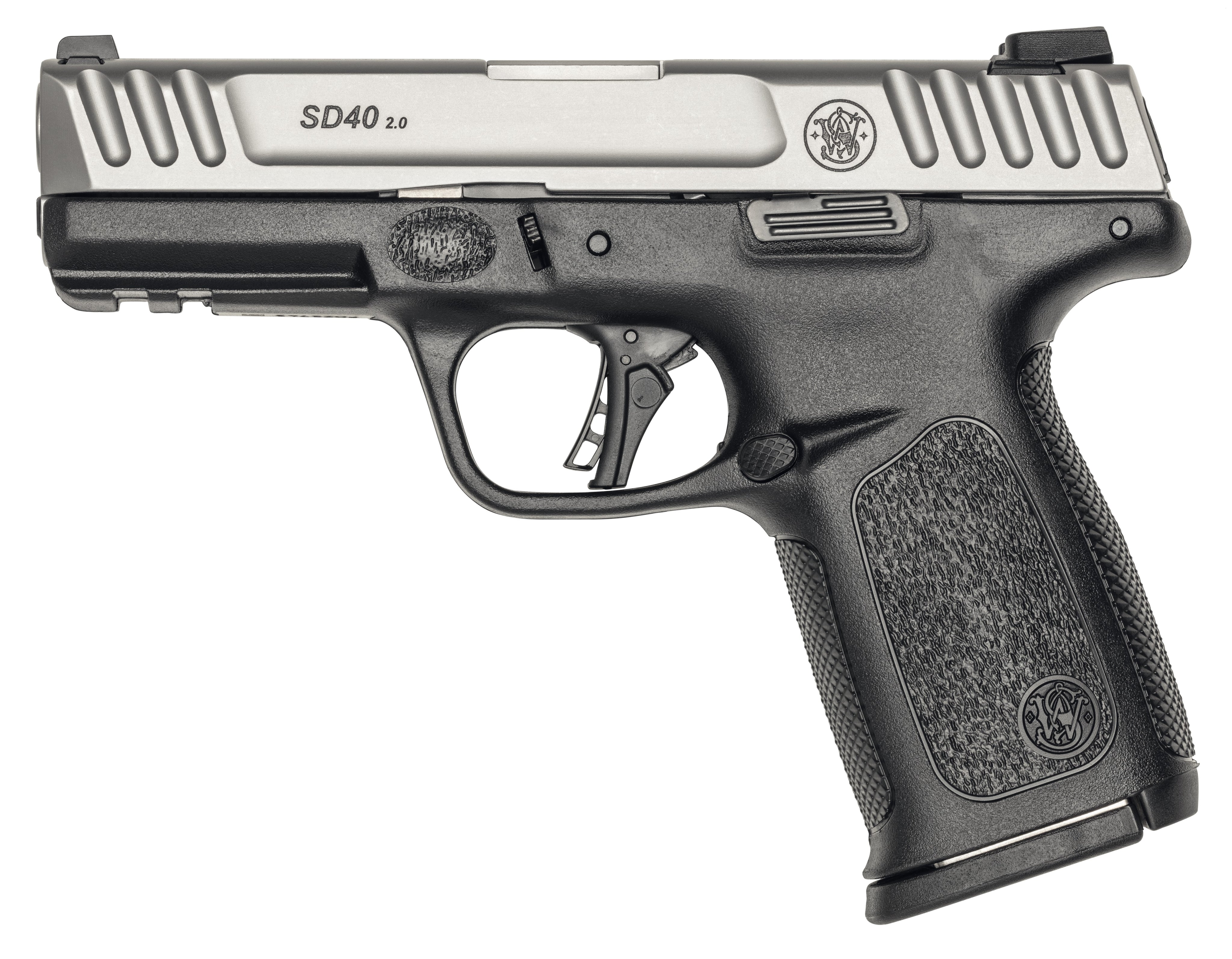 Smith & Wesson 13936 SD40 2.0 Compact Frame 40 S&W 14+1 4" Stainless Steel Barrel, Satin Serrated Stainless Steel Slide, Black Polymer Frame w/Picatinny Rail, Textured Grip