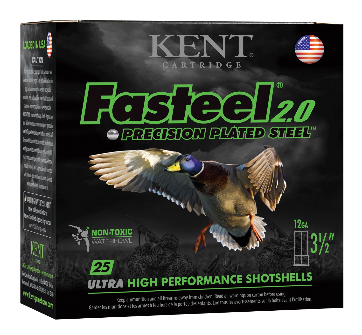 Kent Cartridge Fasteel 2.0 Waterfowl 12 Gauge 3 1/2" 1 3/8 oz #BBB Shot