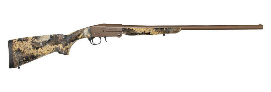 Charles Daly 930337 101 Full Size 410 Gauge Break Open 3" 1rd 26" Flat Dark Earth Cerakote Steel Barrel & Receiver, Fixed TrueTimber Prairie Synthetic Stock
