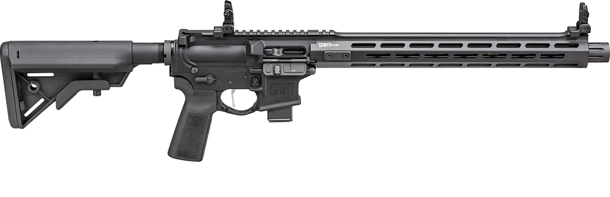 Springfield Armory STV91609BLC SAINT Victor 9mm Luger 16" 10+1, Black, B5 Sytems Bravo Stock & Type 23 Grip, Flip-Up Sights, Blast Diverter