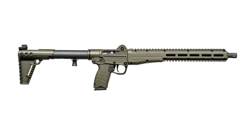 Kel-Tec SUB2K10GLKGRN SUB2000 Gen3 10mm Auto 15+1 16.15" Black Threaded Barrel, OD Green Picatinny Rail Receiver, M-LOK Handguard, Rotating Forend, 3 Position Adj OD Green Polymer Stock, Glock 20 Grip