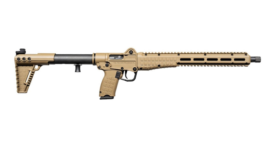 Kel-Tec SUB2K10GLKTAN SUB2000 Gen3 10mm Auto 15+1 16.15" Black Threaded Barrel, Tan Picatinny Rail Receiver, M-LOK Handguard, Rotating Forend, 3 Position Adj Tan Polymer Stock, Glock 20 Grip