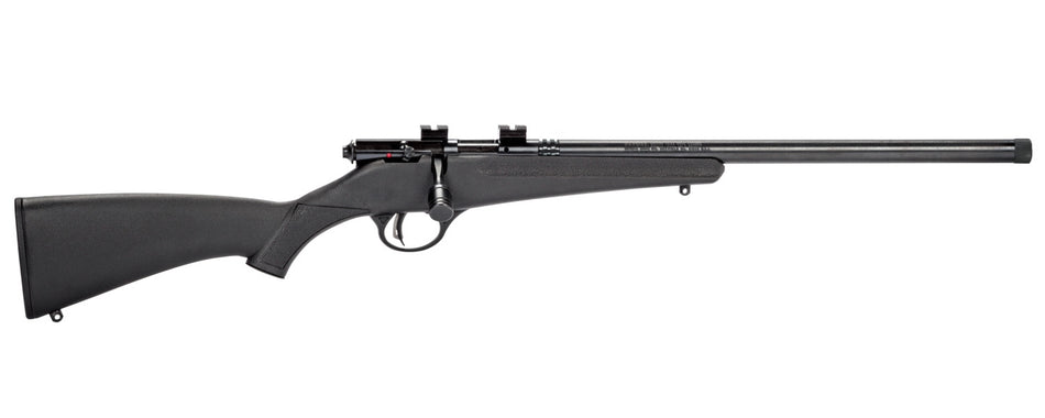 Savage Arms 13834 Rascal FLV-SR Youth 22 LR 1rd 16.12" Matte Blued Heavy Barrel, Matte Blued Carbon Steel Receiver, Black Synthetic Stock, Right Hand