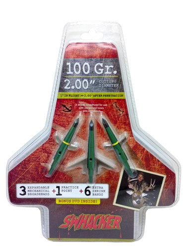 SWHACKER BROADHEAD 2-BLADE 100GR 2" CUT 3/PK
