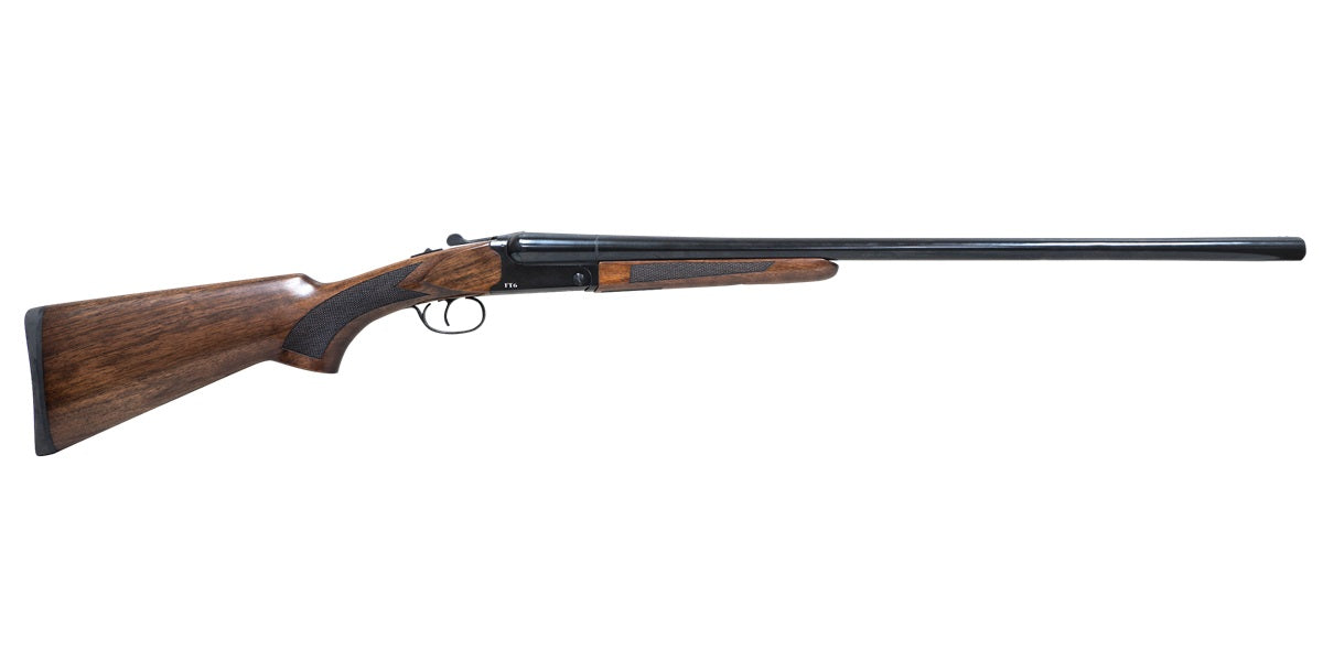 Pointer FT62028 FT6 Full Size 20 Gauge Break Open 3" 2rd 28" Black Side By Side Barrel, Black Anodized Aluminum Receiver, Fixed Turkish Walnut Stock, Ambidextrous