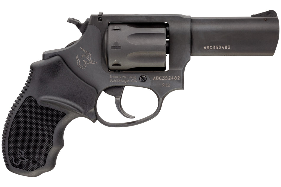 Taurus 2942031 942 22 LR 8rd 3" Barrel, Overall Matte Black Finish Steel & Finger Grooved Black Polymer Grip