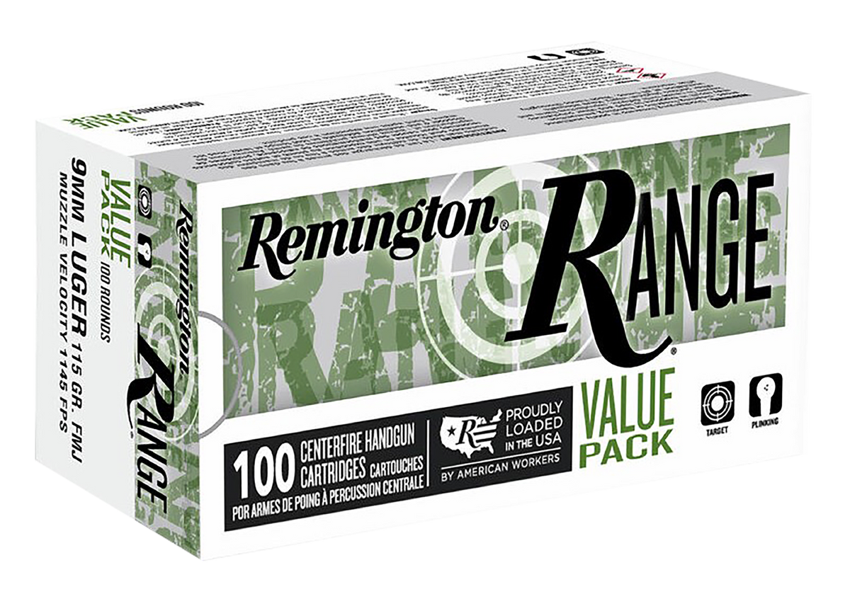 Remington Range 9mm Luger 115 Grain Full Metal Jacket Value Pack