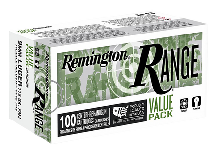 Remington Range 9mm Luger 115 Grain Full Metal Jacket Value Pack