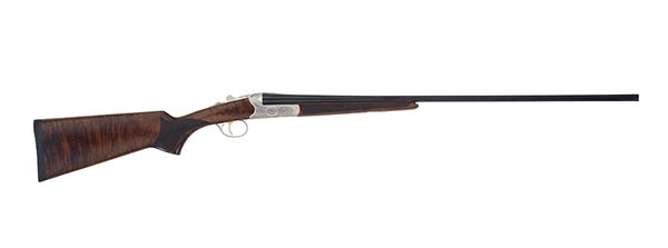 TriStar 38112 Bristol SxS Full Size 12 Gauge Break Open 3" 2rd 28" Blued Side By Side Barrel, Nickel Engraved w/24K Gold Inlay Steel Receiver, Fixed Oiled Turkish Walnut Stock, Right Hand