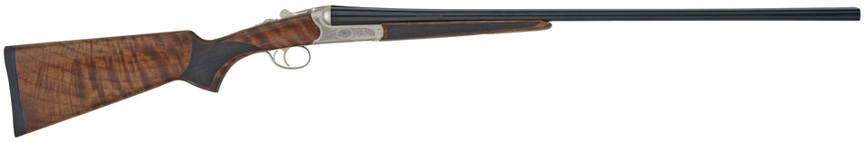 TriStar 38128 Bristol SxS Full Size 28 Gauge Break Open 2.75" 2rd 28" Blued Side By Side Barrel, Nickel Engraved w/24K Gold Inlay Steel Receiver, Fixed Oiled Turkish Walnut Stock, Right Hand