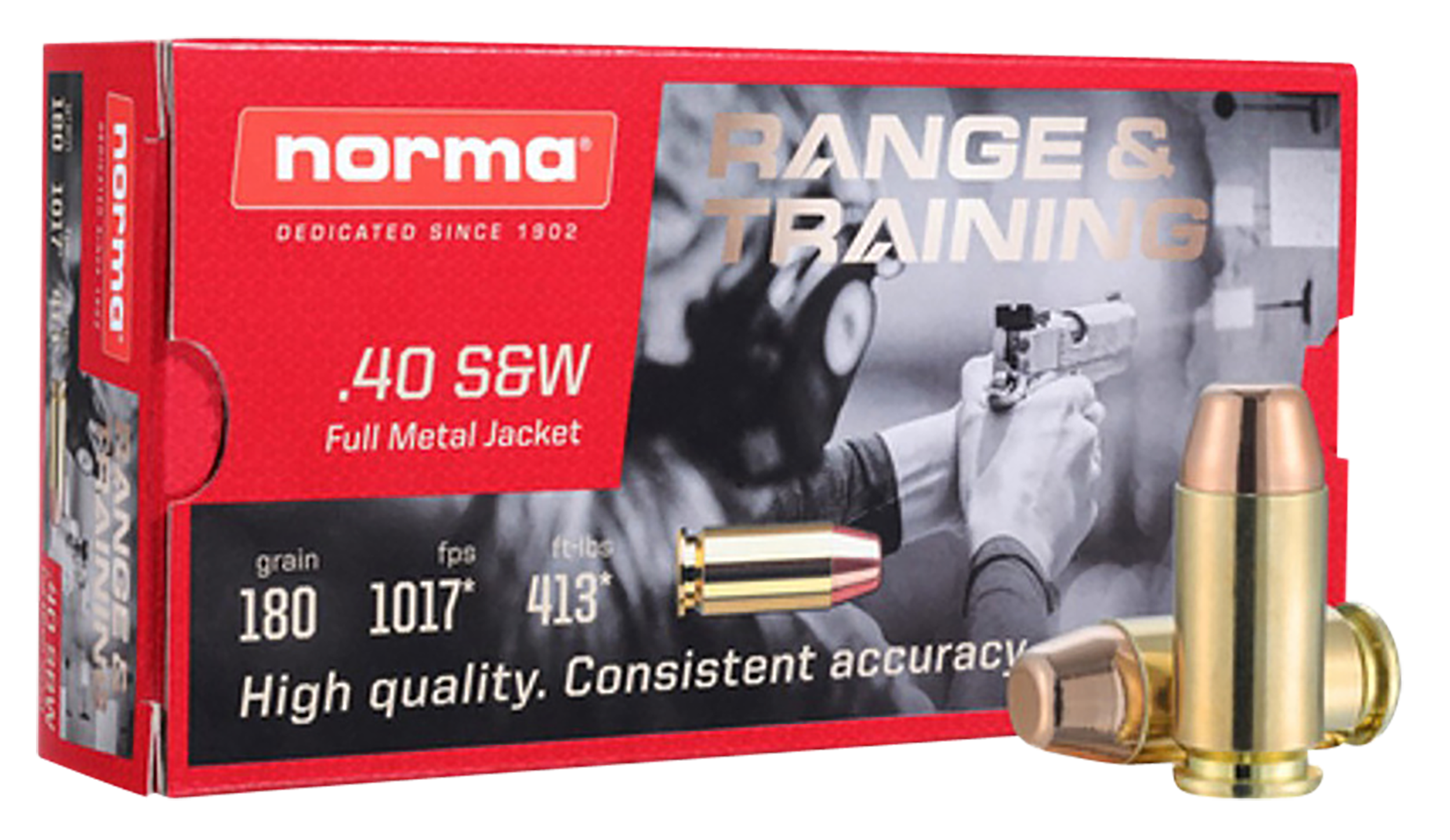 Norma .40 S&W Self Defense NXD 180gr Solid Ammo