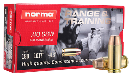 Norma .40 S&W Self Defense NXD 180gr Solid Ammo
