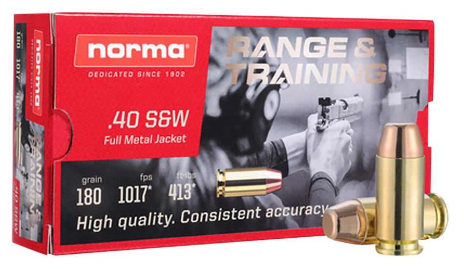 Norma .40 S&W Self Defense NXD 180gr Solid Ammo