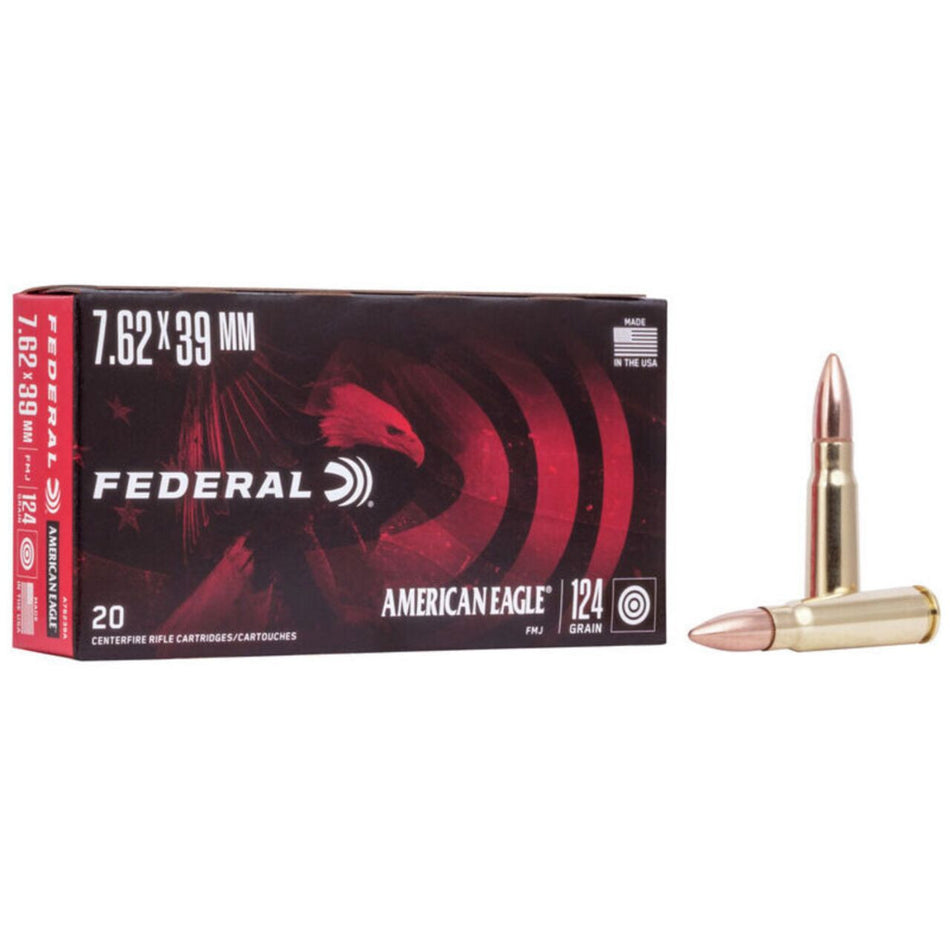 Federal 7.62x39mm American Eagle 124gr FMJ Ammo