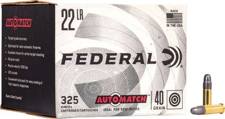 Federal .22 Long Rifle AM22 AUTOMATCH Round Nose RN 40 Grain