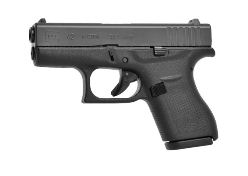 Glock UI4250201 G42 Gen3 Sub-Compact 380 ACP 6+1 3.25" Black Polygonal Rifled Barrel, Matte Black Serrated Slide, Black Polymer Frame, Black Textured Polymer Grip, USA Made