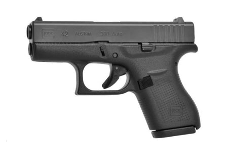 Glock UI4250201 G42 Gen3 Sub-Compact 380 ACP 6+1 3.25" Black Polygonal Rifled Barrel, Matte Black Serrated Slide, Black Polymer Frame, Black Textured Polymer Grip, USA Made