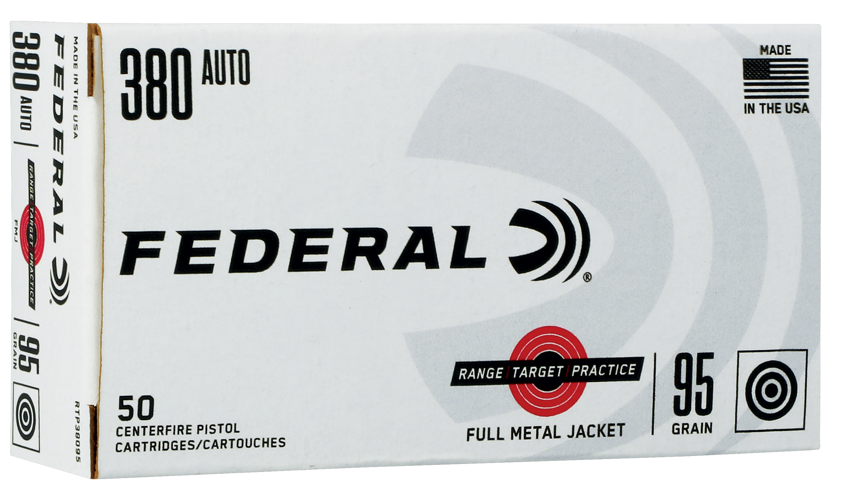 Federal .380 Auto Range and Target 95gr FMJ Ammo