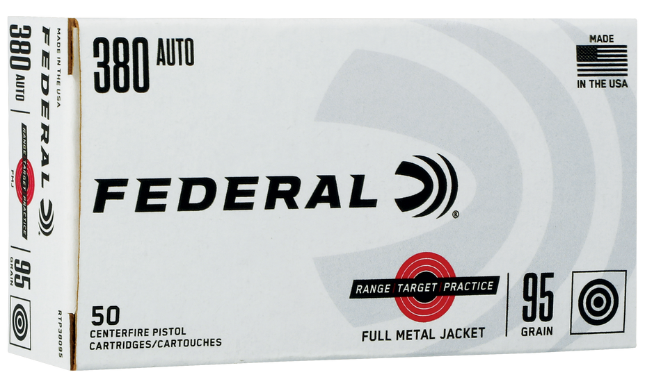 Federal .380 Auto Range and Target 95gr FMJ Ammo