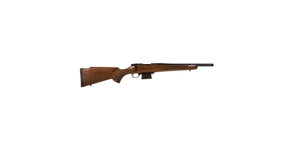Howa HWH350HB M1500 Mini Action Hunter Compact 350 Legend 3+1 16.25" Blued Heavy Threaded Barrel, Blued Drilled & Tapped Steel Receiver, Walnut Fixed Stock, Right Hand
