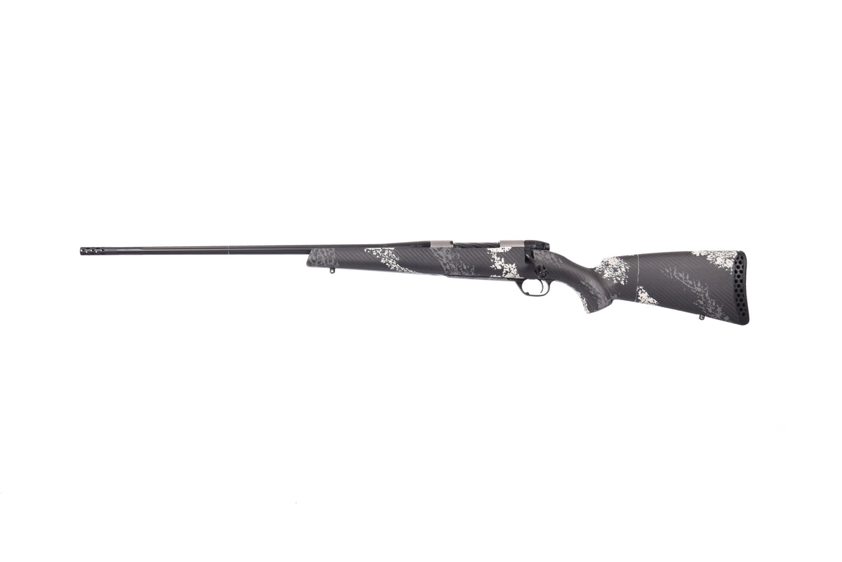 Weatherby MBT20N7MMPL6B Mark V Backcountry Guide TI 7mm PRC 3+1 24" Graphite Black Cerakote Fluted Threaded Barrel, Titanium Drilled & Tapped Receiver, Black w/Carbide Black Accents Fixed Peak 44 Blac