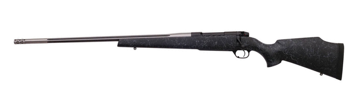 Weatherby MAM01N7MMPL8B Mark V Accumark Full Size 7mm PRC 3+1 26" Spun Stainless w/Graphite Black Cerakote Fluted Threaded Barrel, Graphite Black Cerakote Steel Drilled & Tapped Receiver, Matte Black
