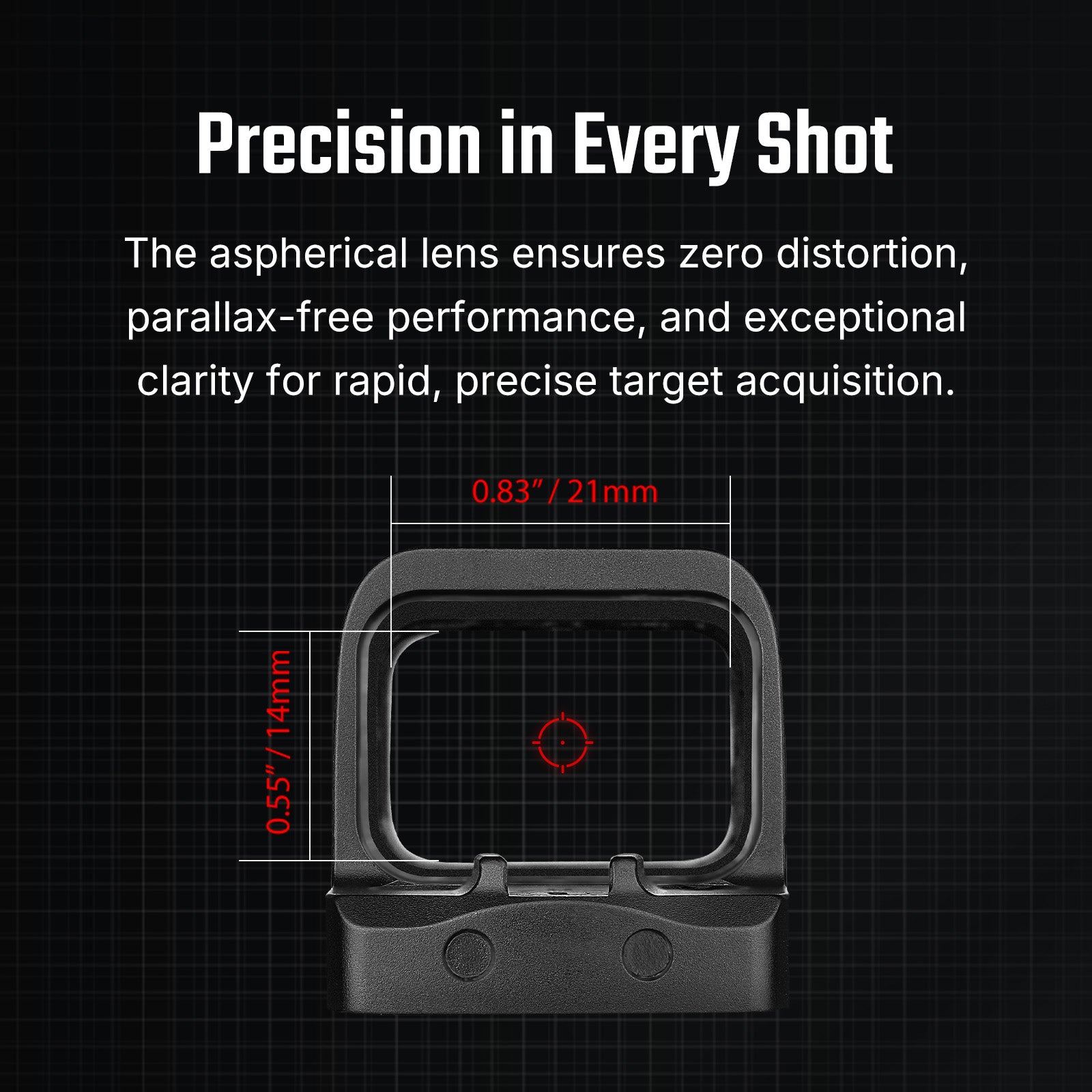 Osight SE 1x 2 MOA Red Dot 32 MOA Circle Sight RMSc Footprint Pattern