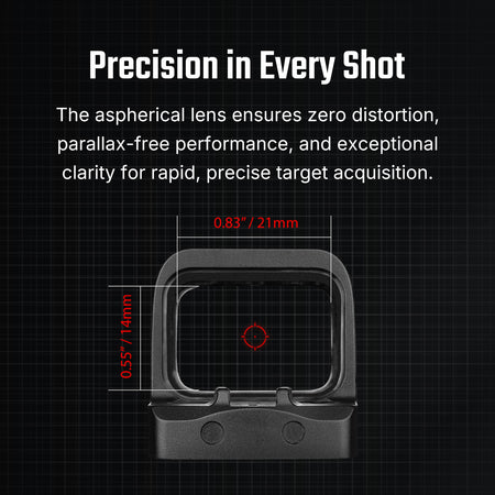 Osight SE 1x 2 MOA Red Dot 32 MOA Circle Sight RMSc Footprint Pattern