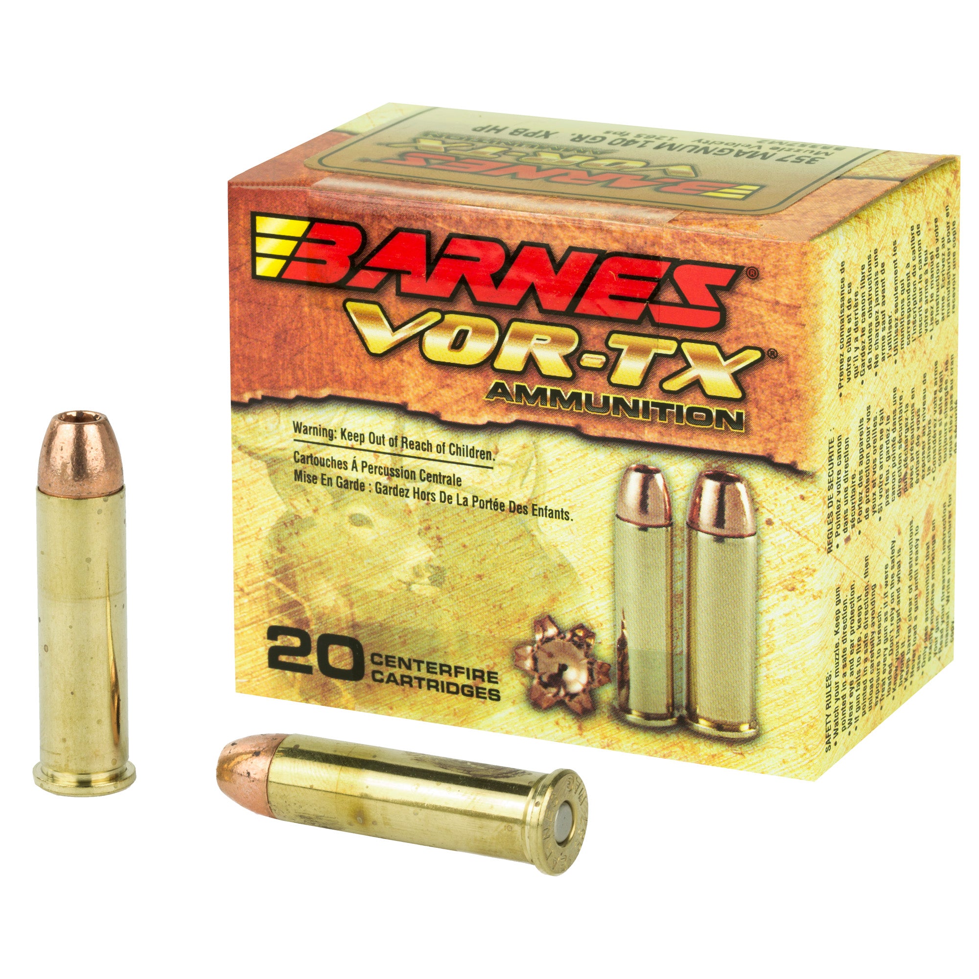 Barnes .357 Magnum VOR-TX 140gr XPB Ammo